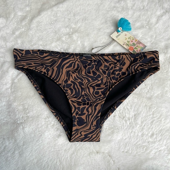 Johnny Was tan zebra hipster swim bottom